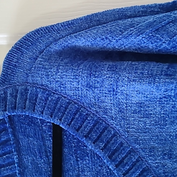 SO BRAND WOMENS JUNIOR CHENILLE BLUE V-NECK PULLOVER SWEATER SIZE XL - Picture 7 of 16